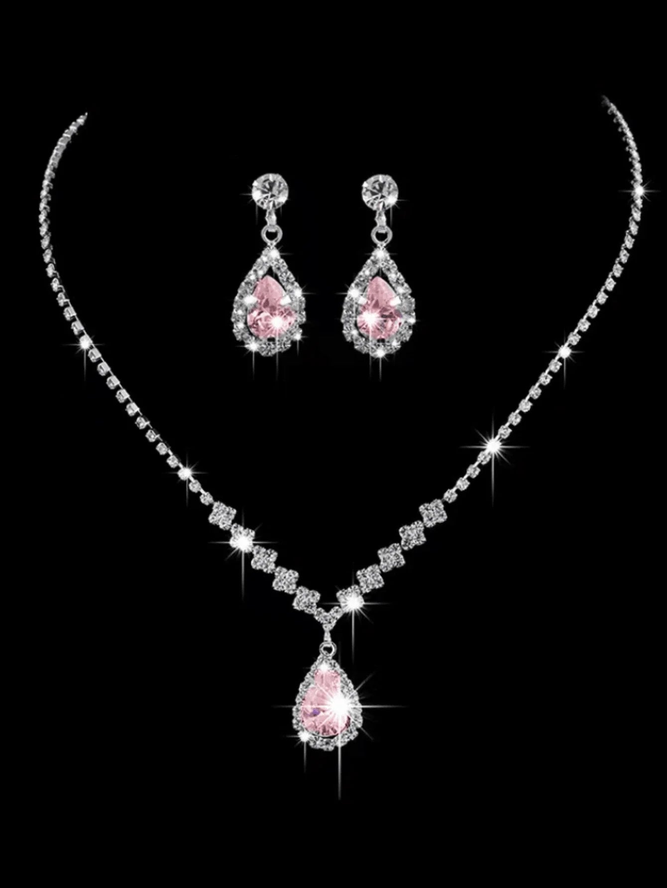 Sparkling Waterdrop Bride Jewelry Set