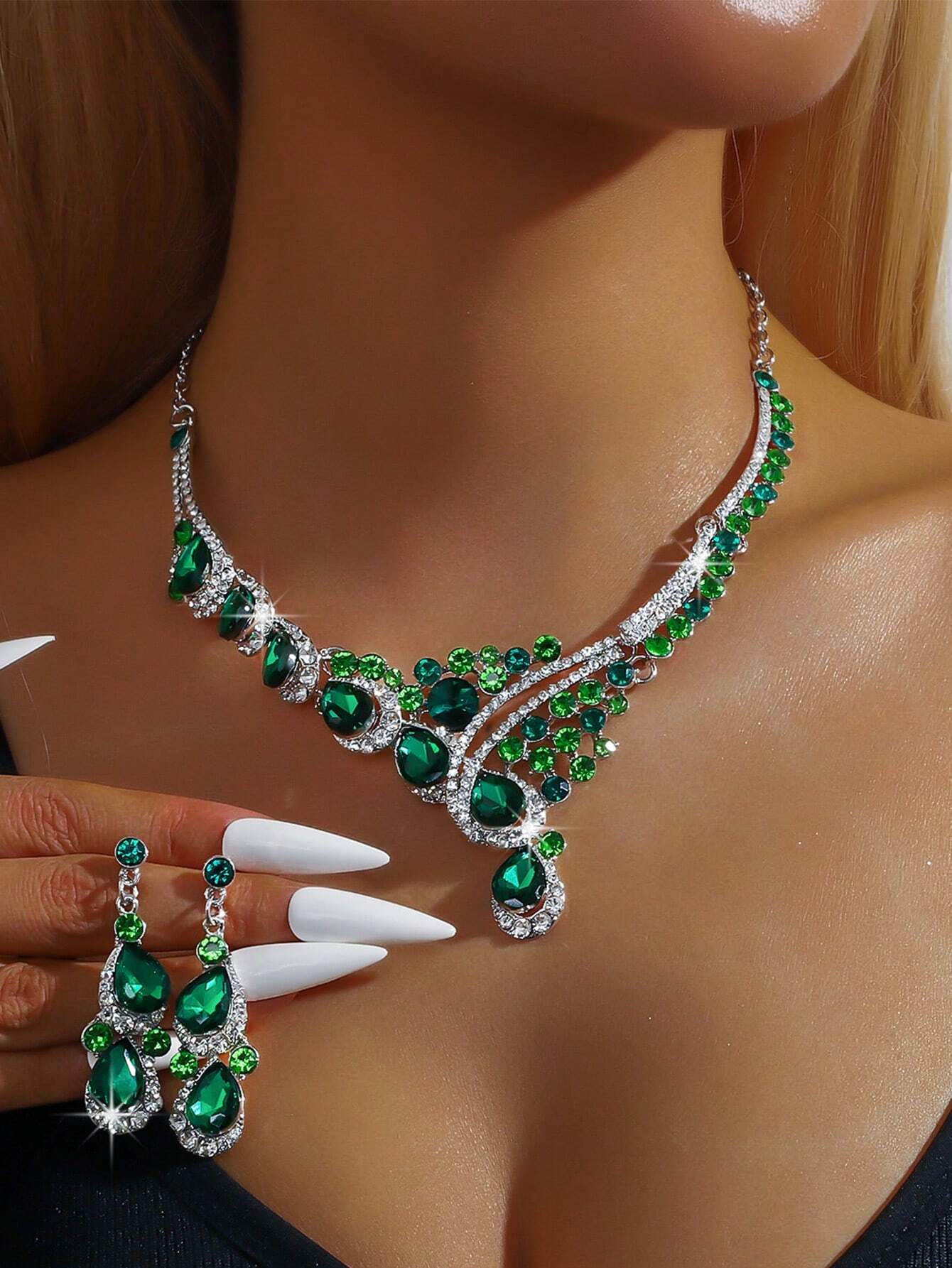 Multicolor Crystal Bridal Jewelry Set