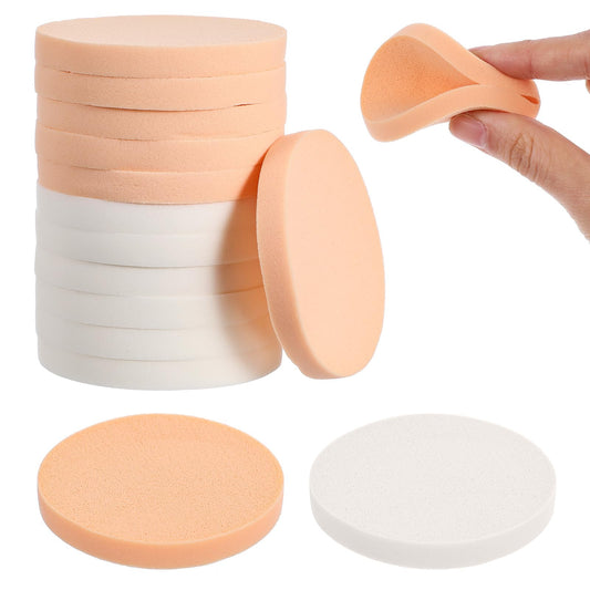 12 Pcs Nude Round Make Up Sponges for Face Cosmetic Sponge Makeup Pads Powder Sponge Beauty Makeup Foundation Powders Blender for Liquid Foundation Cream Concealer, Wet and Dry Dual Use