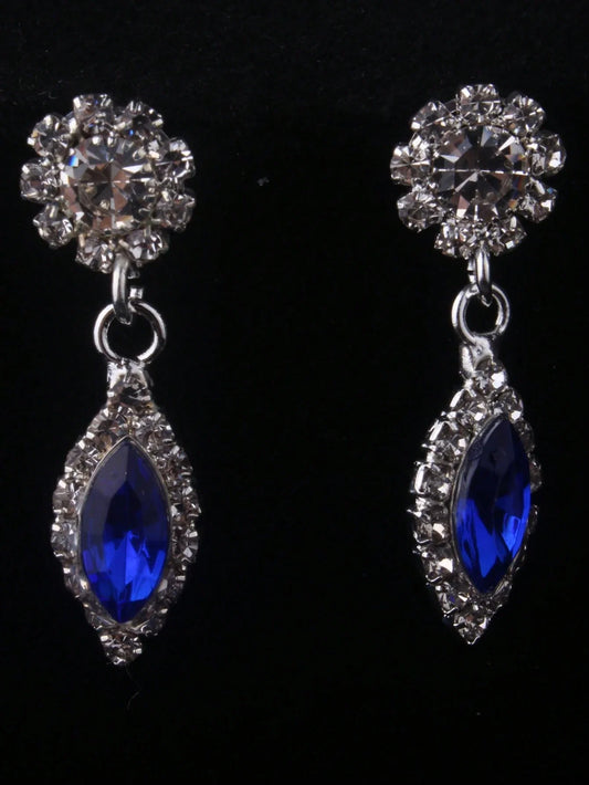 Deluxe Blue Rhinestone Jewelry Set