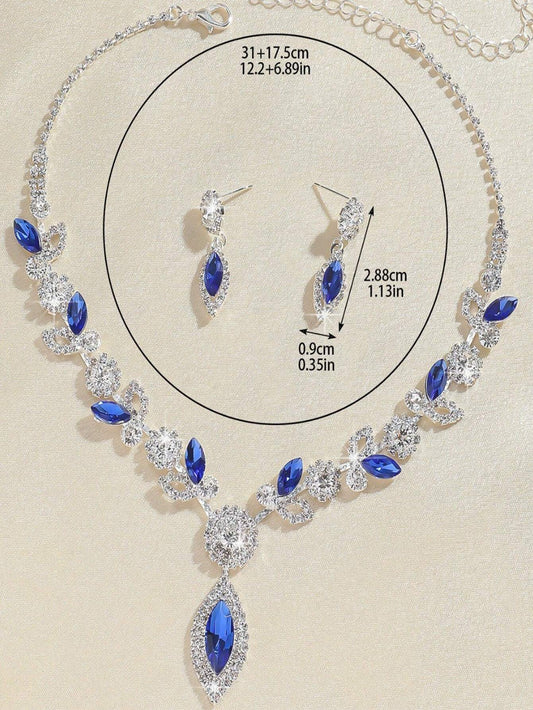 Glamorous Blue Zirconia Jewelry Set